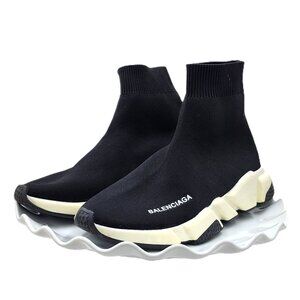 Balenciaga Black and Cream Speed Sock Sneakers